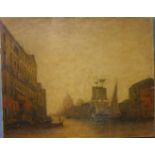 19th Century Venetian canal scene, oil on canvas, unsigned and unframed, 40 x 50cms