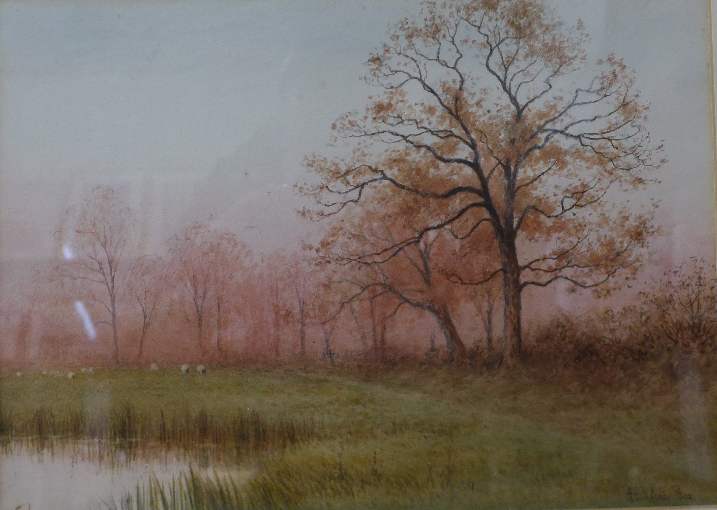 Alfred Ashdown Box, two watercolours, summer landscape and autumn meadow, framed, 24 x 29cms and - Image 2 of 4
