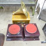 Three table top gramophones A/F