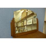 An Art Deco oak mirror