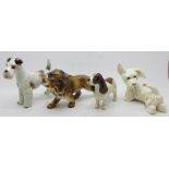 A set of four animal figures including Beswick, one a/f