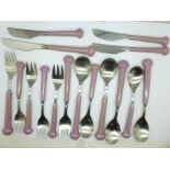 Sixteen pieces of Denby Gypsy Regency stoneware handled cutlery, (comprising two main course