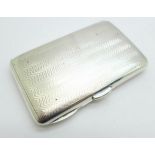 A silver machine turned cigarette case, Davis Bros., Birmingham 1921, 57g