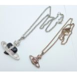 Two Vivienne Westwood pendants and chains