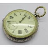 A fine silver Swiss lever pocket watch