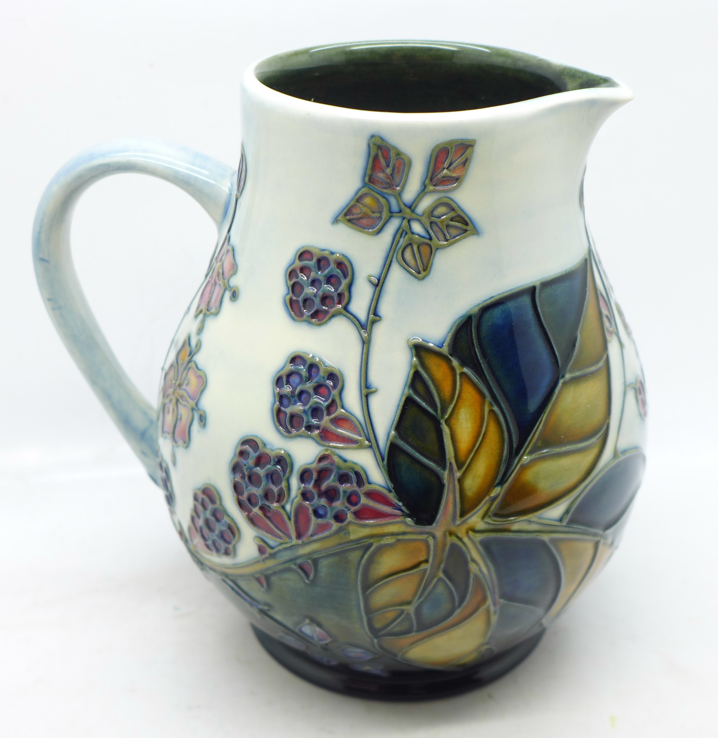 A Moorcroft Bramble pattern jug by Sally Tuffin, 15cm - Image 2 of 5