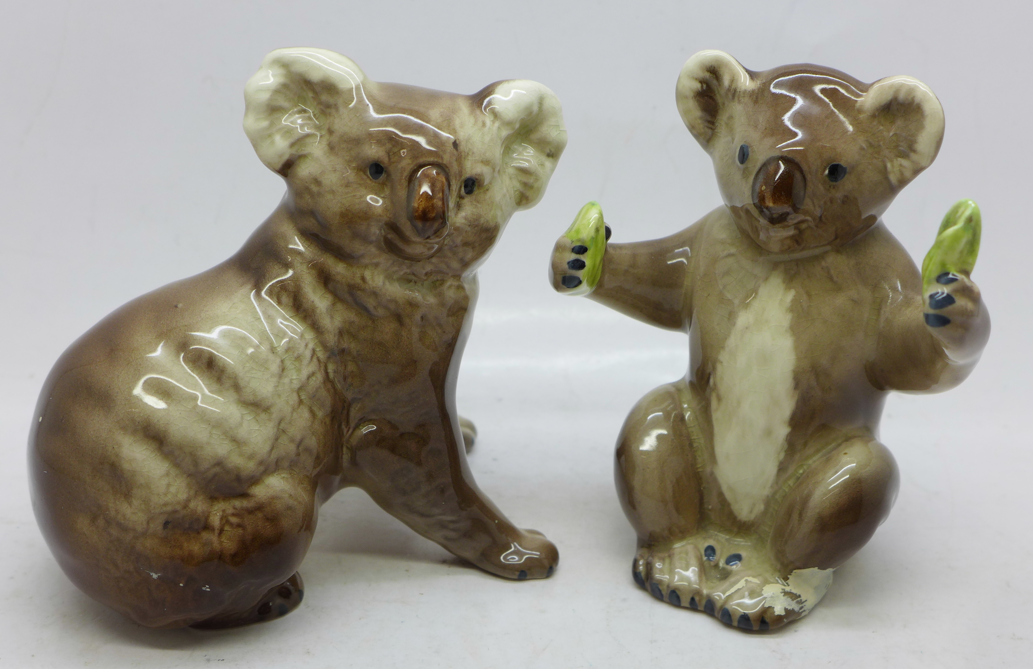 Two Beswick model koalas