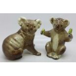 Two Beswick model koalas