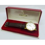 An Omega automatic wristwatch with box, serviced by Cope in 2016