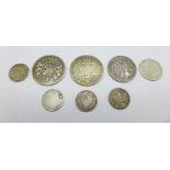 Victorian silver coins, 53.8g