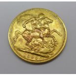 A Victorian 1893 full sovereign, Melbourne Mint