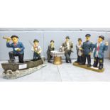 Three Laurel and Hardy figure groups