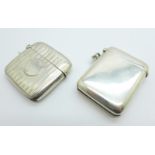 Two silver vesta cases, 56g