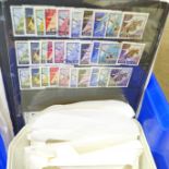 Stamps; box of country selections on sheets (mainly used), SG Part I catalogue and a tub of unused/