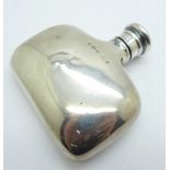 A silver 'half size' flask, Birmingham 1893, 67g
