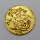 A George V 1912 full sovereign