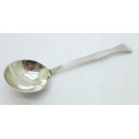 A hammered silver ladle, London 1952, 33g