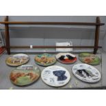 Seven Danbury Mint Labrador collectors plates with display rack **PLEASE NOTE THIS LOT IS NOT