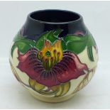 A Moorcroft vase (shape no. RM2/4) Anna Lily pattern by designer Nicola Slaney, 10cm