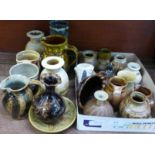 A collection of studio pottery, some signed (24)