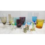 A collection of coloured glassware, twist stem wine a/f **PLEASE NOTE THIS LOT IS NOT ELIGIBLE FOR