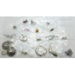 Seventeen pairs of earrings