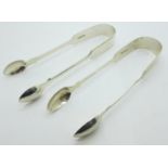 Two pairs of silver sugar bows, 77g