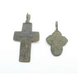 Two bronze Viking crosses (found in Russia)