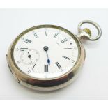 An 800 silver cased Omega pocket watch, a/f