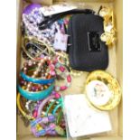 A collection of costume jewellery, bangles, necklaces, earrings and brooches and a Michael Kors