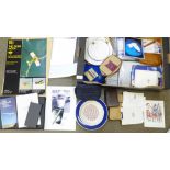 Airline memorabilia including a Concorde stationery wallet, Pan Am, British Airways and three Benson