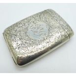 A silver flip-top cigarette case, a/f, 83g