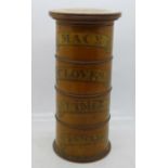 A treen spice tower, 19cm