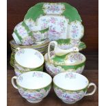 A Minton six setting tea service and a comport