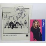 Autographs, 1980's, Beautiful South and Toyah signed pictures