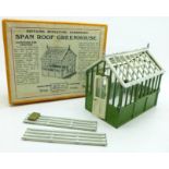 A Britains Miniature Gardening Span Roof Greenhouse, boxed