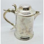 A Victorian silver plated tankard, 15.5cm