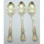 Three Victorian silver spoons by George Adams, London 1862, 192g