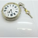 A silver cased lever pocket watch, Evans & Son, Matlock