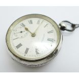 A silver cased Waltham pocket watch