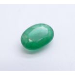 An unmounted emerald, over 5carat weight