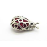 A small novelty sterling silver charm size 'ladybird'