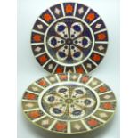 Two Royal Crown Derby 1128 pattern plates, 27cm, first quality