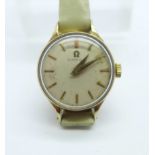 A lady's 9ct gold cased Omega wristwatch