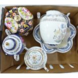 China including a Spode Chinese Rose ginger jar, Mason's bowl, Dresden lidded pot, etc., one a/f **