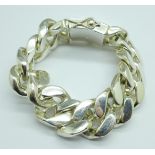 A heavy silver bracelet, 324g, 22.5cm