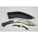 An Indian kukri and scabbard