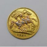 A half sovereign, 1902