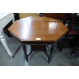 An Edward VII walnut octagonal occasional table