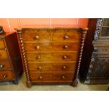 A Victorian Scottish mahogany breakfront chest of drawers